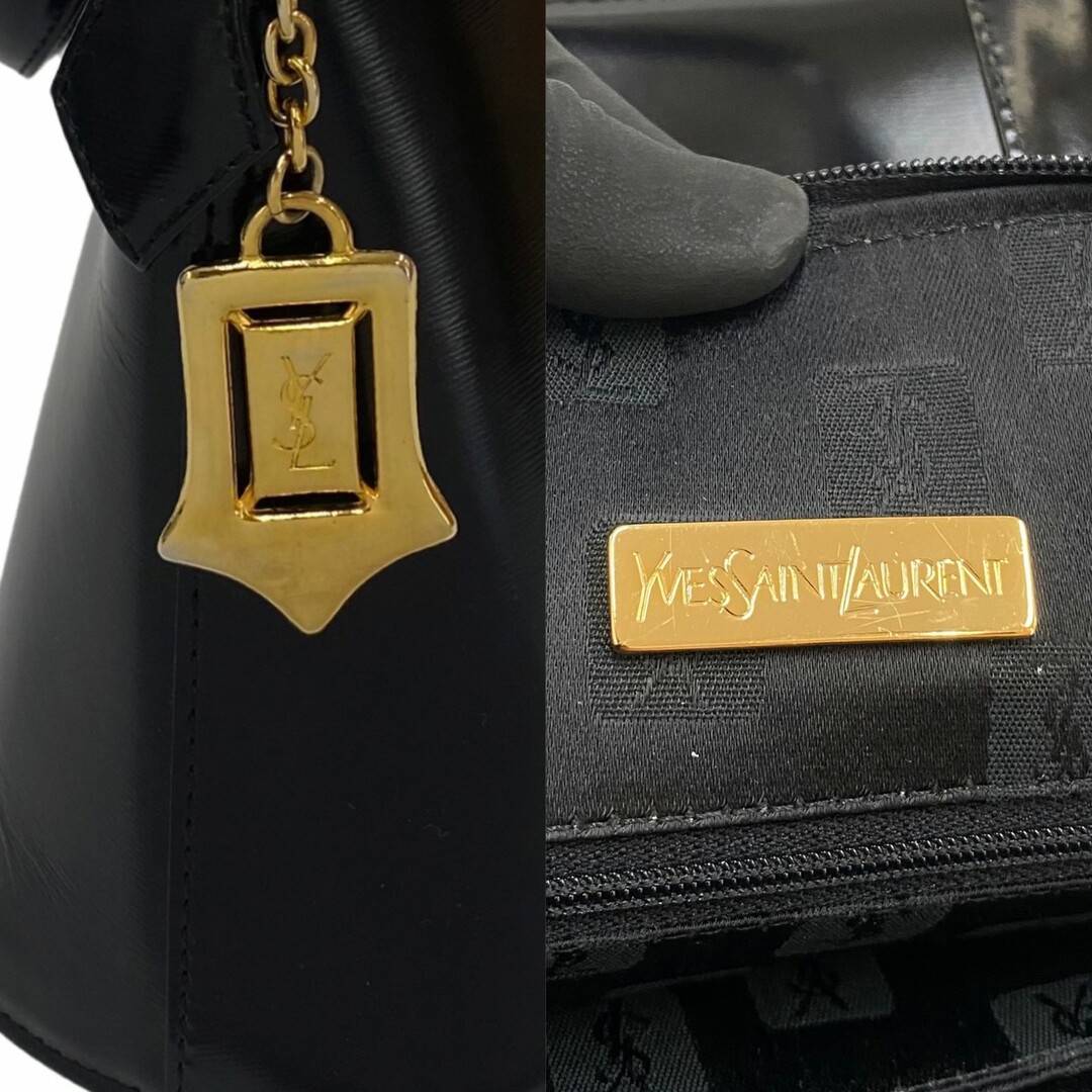 大歓迎美品☆　イヴサンローラン　型押しロゴ　カサンドラ　YSL　チャーム付き　レザー