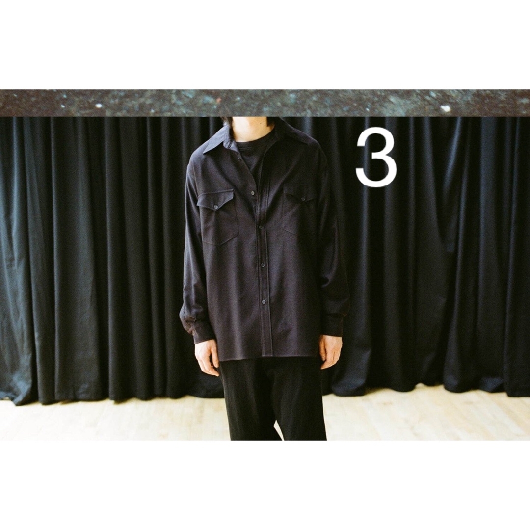 COMOLI - 【COMOLI】ウールモールスキンワークシャツ NAVY/3の通販 by