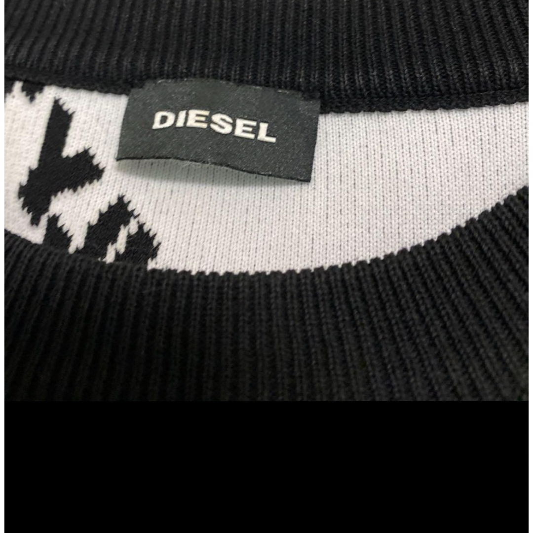 DIESEL(ディーゼル)の★美品★ diesel セーター 総柄 ロゴ サイドジップ スリット ニット　 メンズのトップス(ニット/セーター)の商品写真