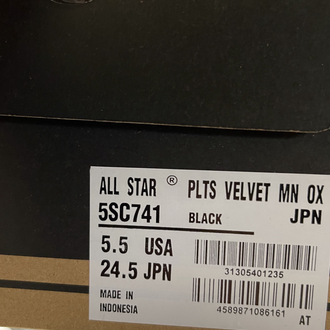 ALL STAR（CONVERSE）(オールスター)の✨新品✨コンバース　オールスター　PLTS ヴェルヴェット　ロー　厚底　ブラック レディースの靴/シューズ(スニーカー)の商品写真