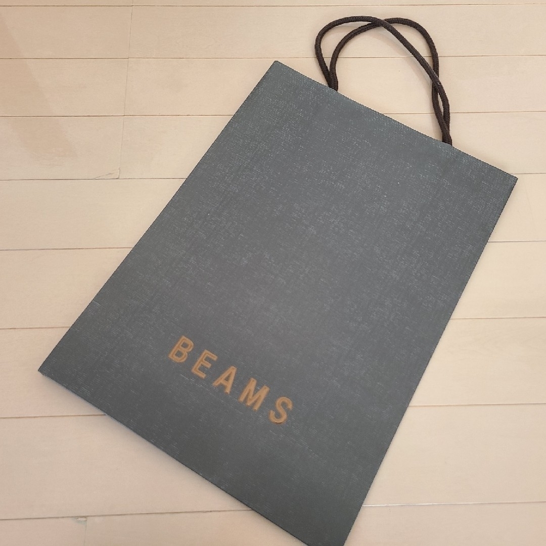 BEAMS(ビームス)のお値下げ！未使用品　ビームス　木目調紙袋　希少ショッパー　シック　ダークブラウン メンズのバッグ(エコバッグ)の商品写真