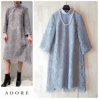 ◆幻◆ 新品 定価4.5万円 ADORE バックドレープレースワンピース　結婚式