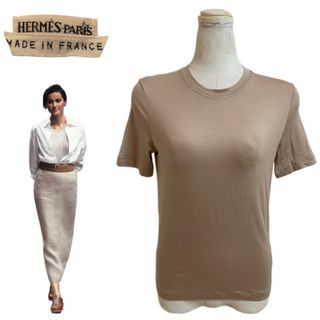 エルメス(Hermes)のHERMES VINTAGE マルジェラ期 FRANCE製 シルク半袖カットソー(Tシャツ(半袖/袖なし))