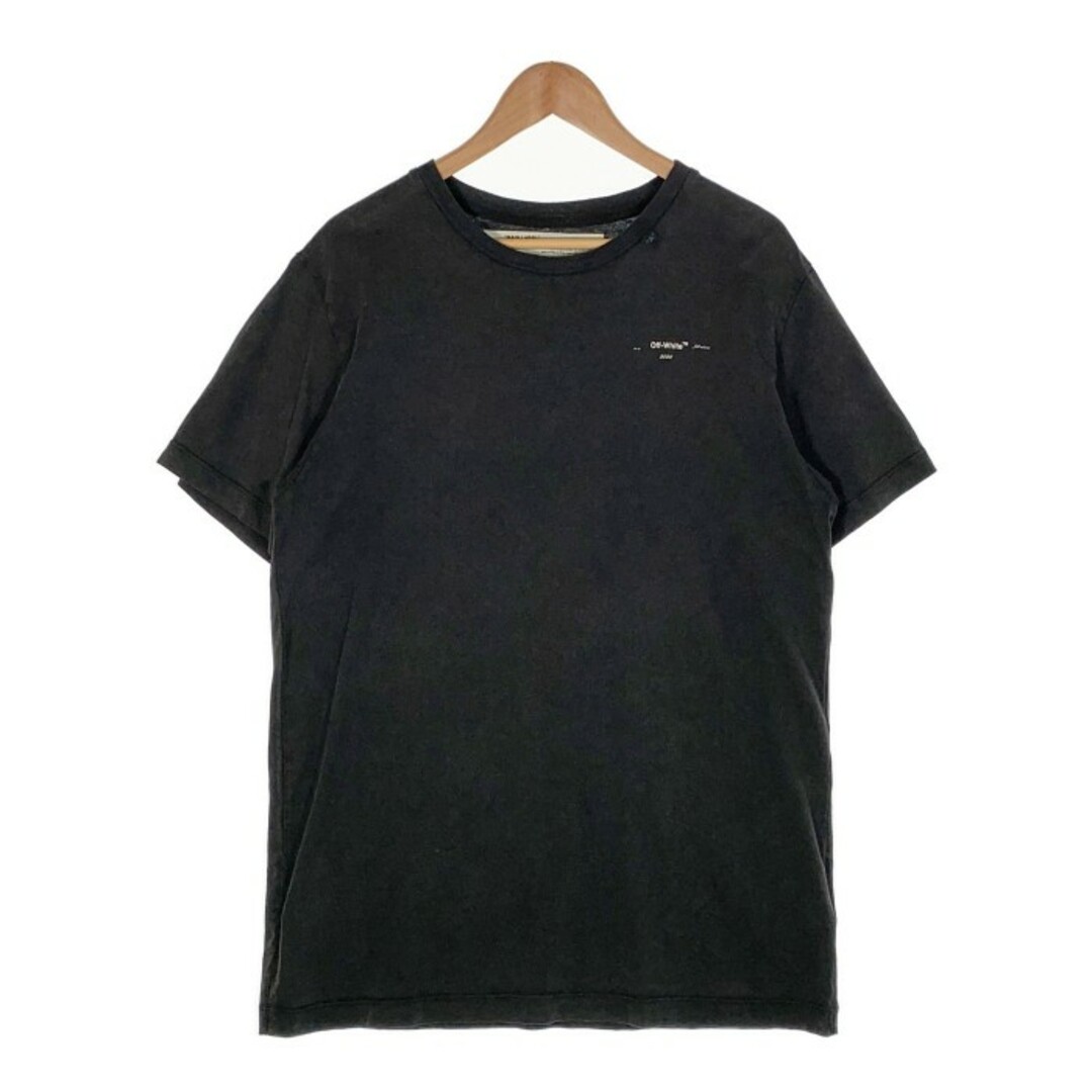 Tシャツ/カットソー(半袖/袖なし)OFF-WHITE オフホワイト ABSTRACT ARROWS S／S SLIM TEE バックアロー刺繡 Tシャツ フェードブラック OMAA027F19185011 Size L