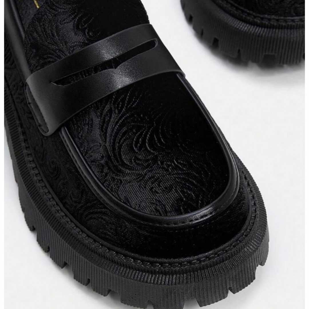 ローファー ベルベット 大きいサイズ 25.5cm 秋冬靴  レディースの靴/シューズ(ローファー/革靴)の商品写真