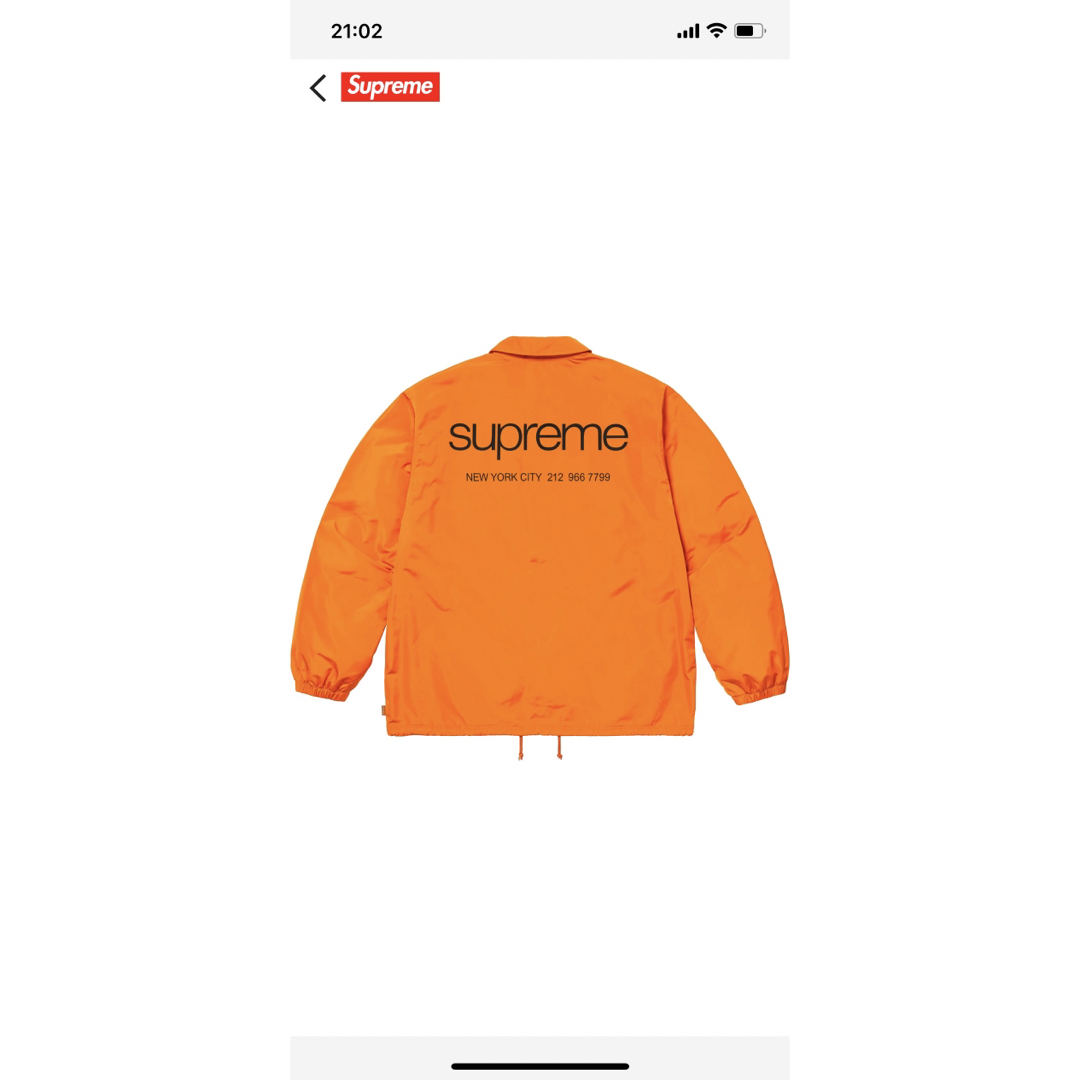 Supreme(シュプリーム)のSupreme Nyc Coaches Jacket "orange" L メンズのジャケット/アウター(ナイロンジャケット)の商品写真