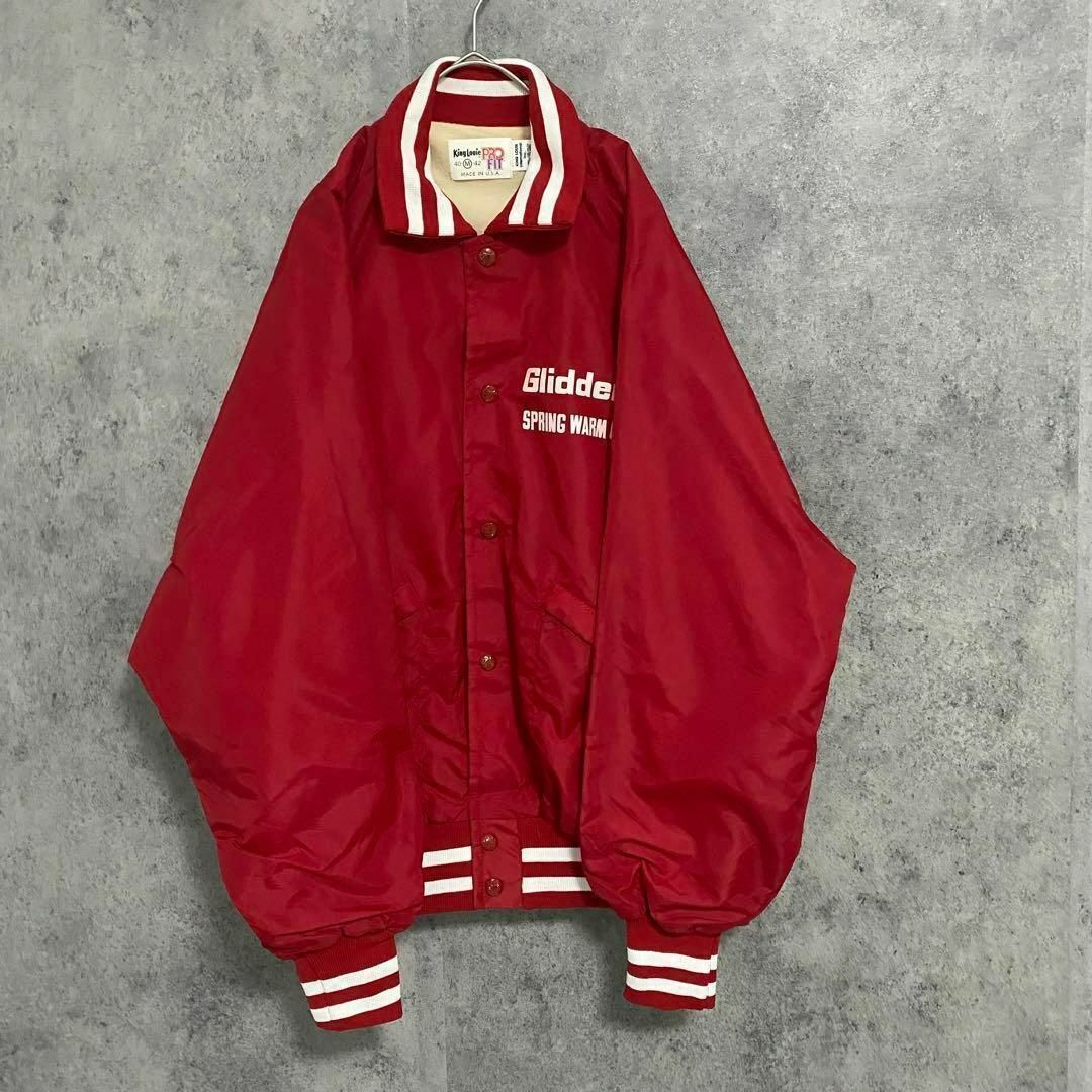 90S vintage スタジャン US製 古着 赤 プリントの通販 by 古着屋|ラクマ