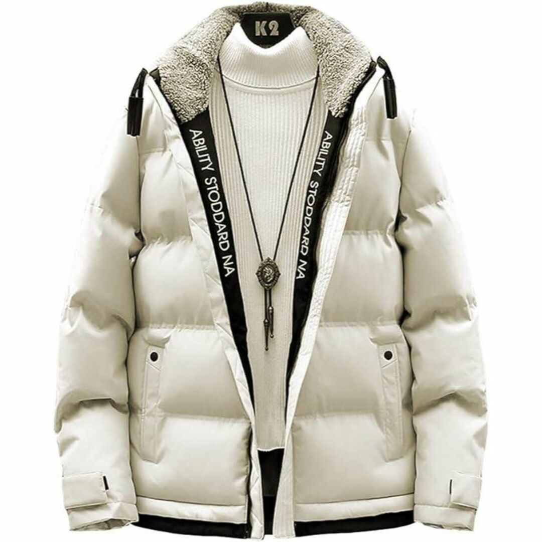 新品✨メンズ 防寒  中綿 ジャケット フード付き 厚手 ブルゾン アウターXL