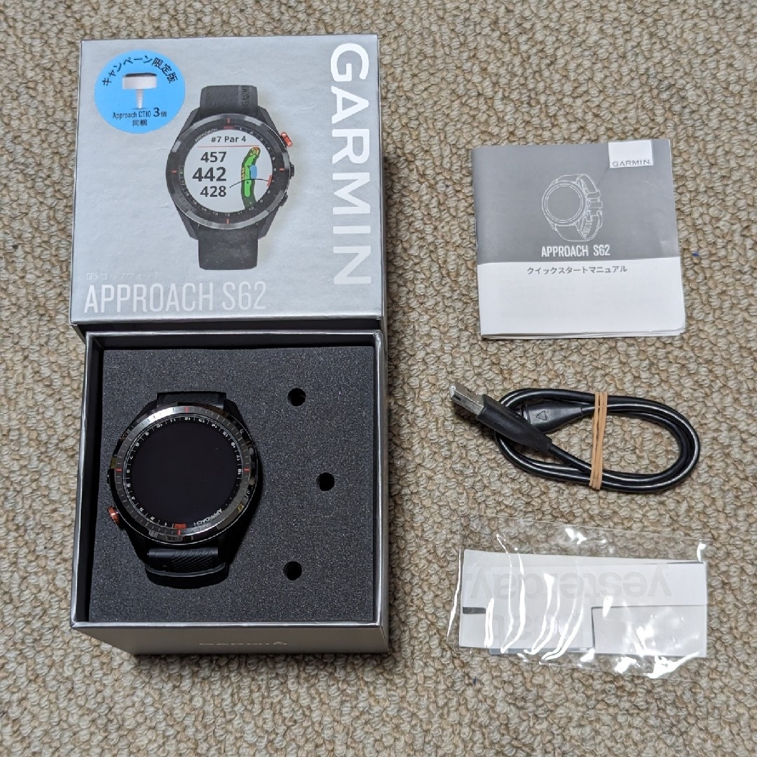 美品 GARMIN Approach S62 ブラック ガーミン アプローチ