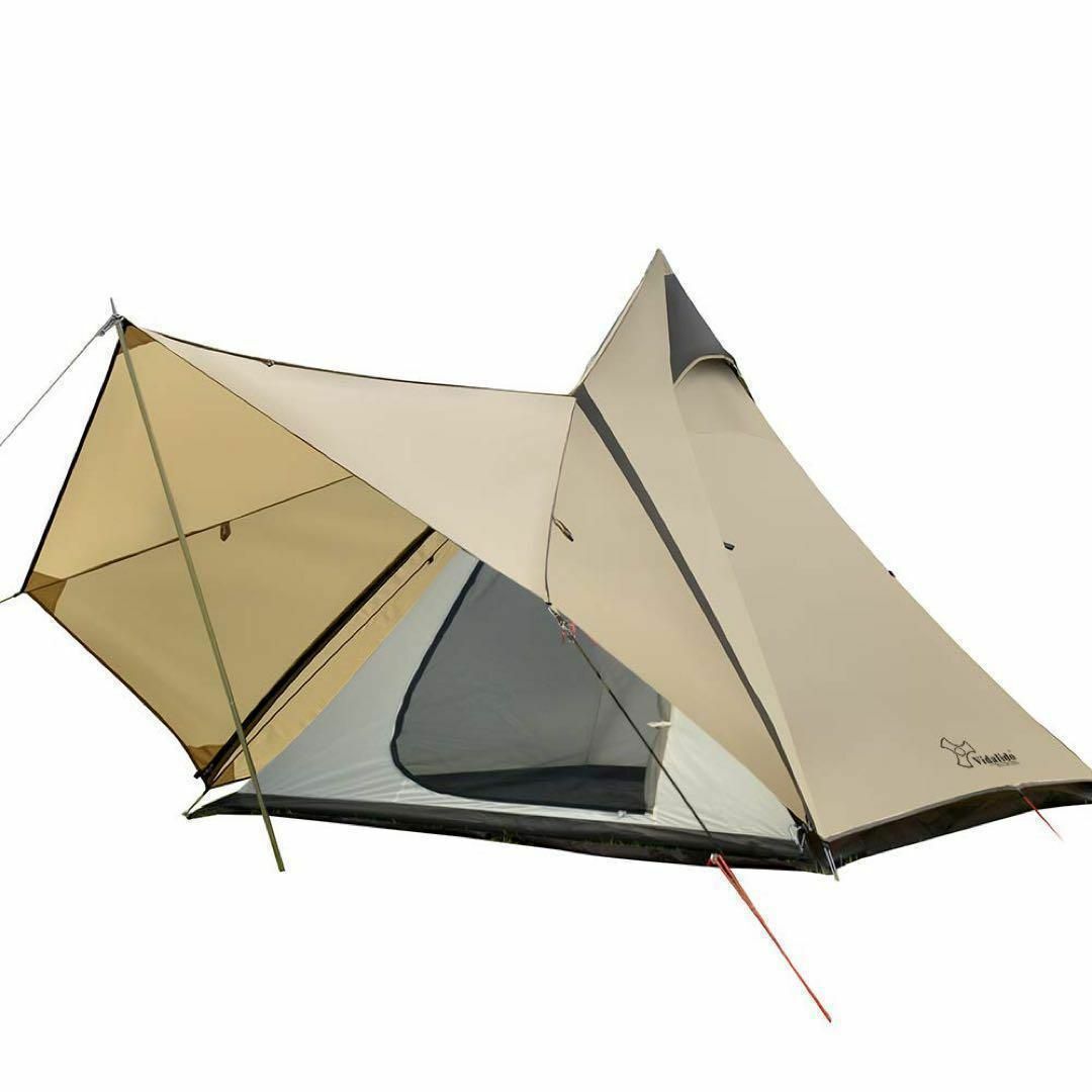 新品 ワンポールテント キャンプテント テント 4人用 UVカット おしゃれ-