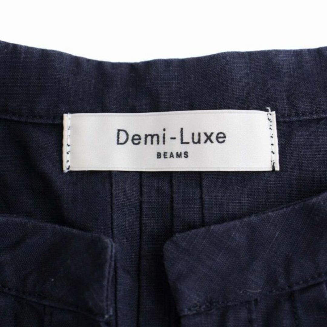 Demi-Luxe BEAMS(デミルクスビームス)のデミルクス ビームス シャツ ブラウス ノースリーブ スキッパーネック S 紺 レディースのトップス(シャツ/ブラウス(半袖/袖なし))の商品写真