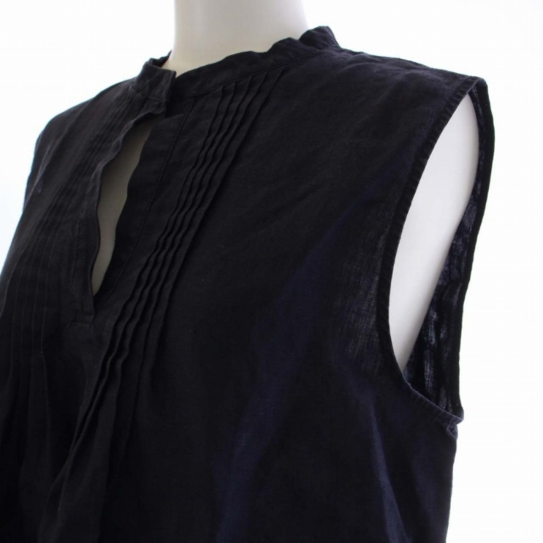 Demi-Luxe BEAMS(デミルクスビームス)のデミルクス ビームス シャツ ブラウス ノースリーブ スキッパーネック S 紺 レディースのトップス(シャツ/ブラウス(半袖/袖なし))の商品写真
