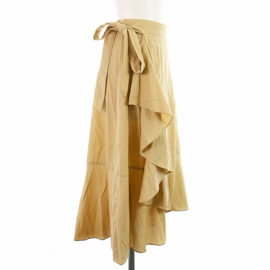 LOUNIE(ルーニィ)のルーニィ ラップスカート 巻きスカート フレア ミモレ ロング フリル 38 M レディースのスカート(ひざ丈スカート)の商品写真