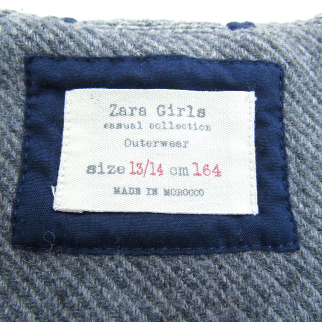 ZARA(ザラ)のザラ コート フード付き アウター キッズ 女の子用 13/14 164cmサイズ グレー ZARA キッズ/ベビー/マタニティのキッズ服女の子用(90cm~)(ジャケット/上着)の商品写真