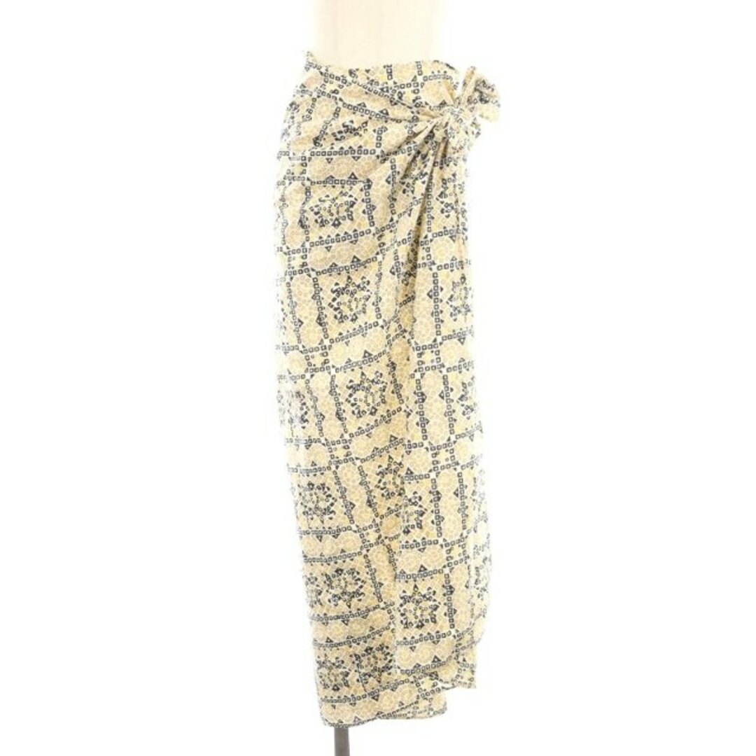 ノーウォス Hand print wrap skirt ラップスカート タイト