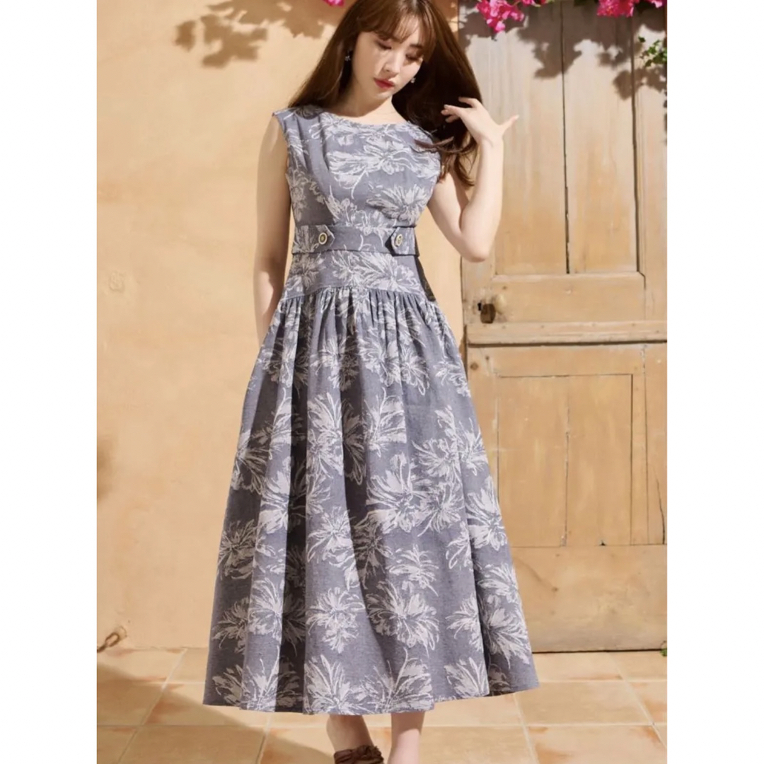 ロングワンピース/マキシワンピースHerlipto Floral jacquard midi dress M