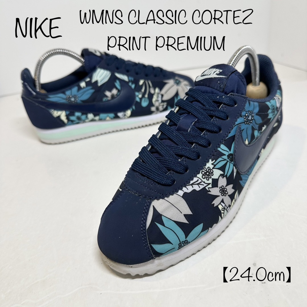 NIKE - NIKE/ナイキ☆CORTEZ/コルテッツ☆フラワー/花柄☆ネイビー/紺