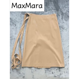 マックスマーラ(Max Mara)のMaxMara タイトスカート ひざ丈ワンピース 白タグ リボン ベルト 36(ひざ丈スカート)