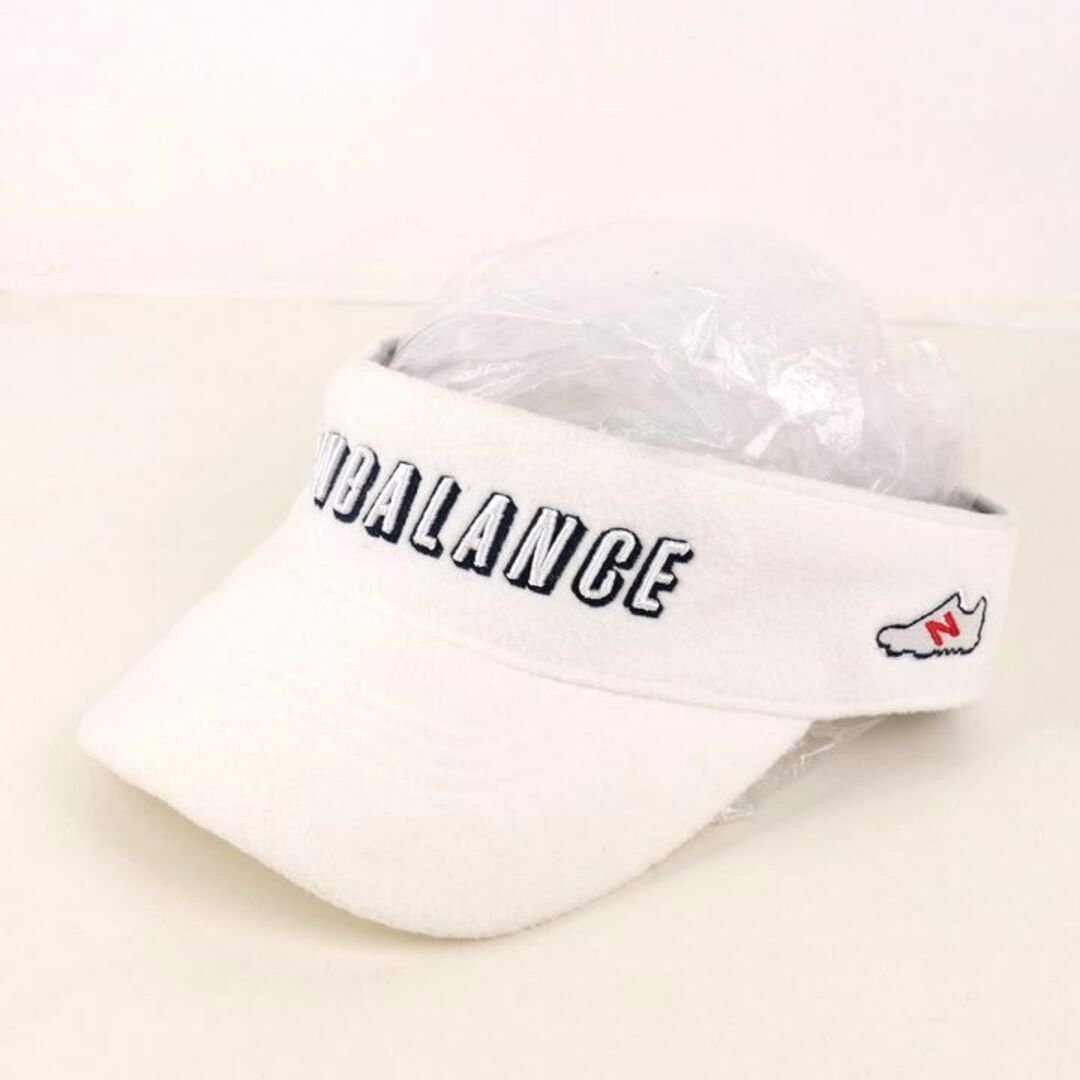 New Balance(ニューバランス)のニューバランス サンバイザー キャップ ロゴ 刺繍 ゴルフ 起毛 ブランド 帽子 レディース メンズ ホワイト NEW BALANCE メンズの帽子(サンバイザー)の商品写真