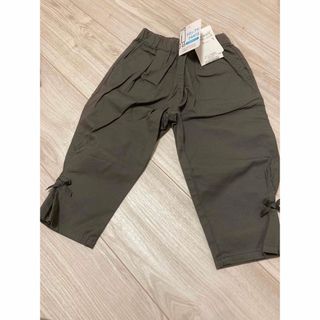 ブランシェス(Branshes)の【新品　ブランシェス】パンツ　リボン　クロップドパンツ　チャコール　女の子服(パンツ/スパッツ)