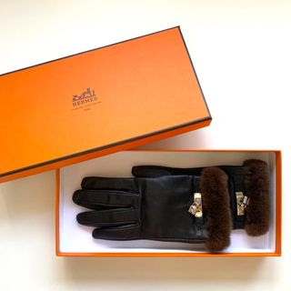 Hermes - 超美品✨HERMES エルメス グローブ 手袋 黒 革 レディース 箱