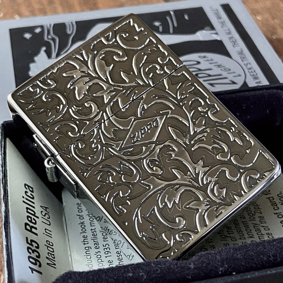 ZIPPO - 新品 Zippo 1935 アラベスク ニッケルイブシ 両面 唐草柄