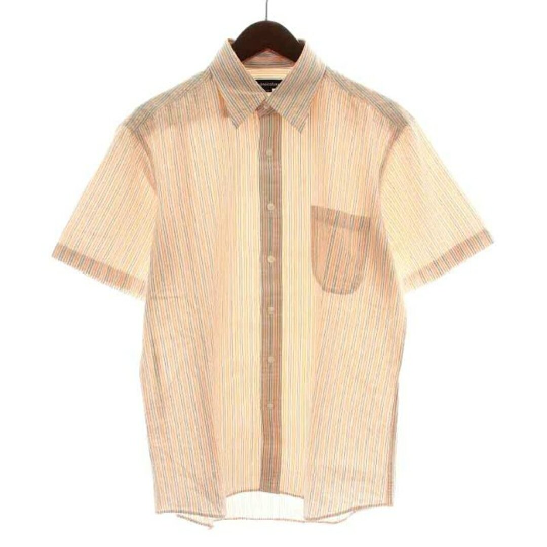 AQUA SCUTUM(アクアスキュータム)のアクアスキュータム シャツ カジュアルシャツ 半袖 L オレンジ 茶 白 メンズのトップス(シャツ)の商品写真