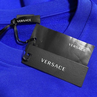 新品 本物 正規品 VERSACE メンズ ロゴ スウェット ブルー