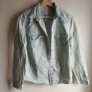 古着 PECKOTT Denim デニムシャツ　ブリーチデニム(シャツ/ブラウス(長袖/七分))