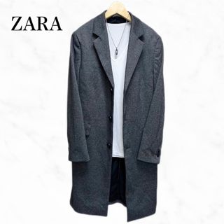 ZARA MAN メンズ　コート　M位　ブラック/グレー　美品　大人コート　ザラ