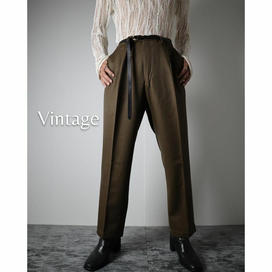 ART VINTAGE(アートヴィンテージ)の【vintage】2タック ウール セミワイド スラックス イタリア製 W35 メンズのパンツ(スラックス)の商品写真