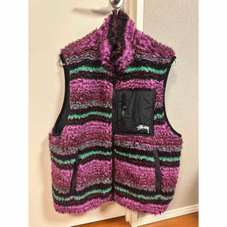 Stussy Striped Sherpa Vest ステューシー ベスト M