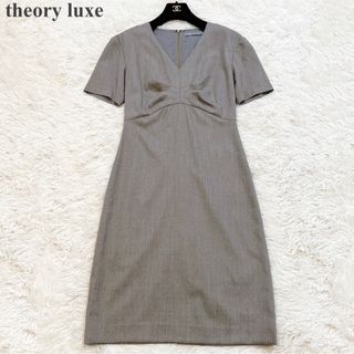 セオリーリュクス(Theory luxe)の【レア】美品♡高級 theory luxe ロロピアーナ 半袖ワンピース 40(ひざ丈ワンピース)