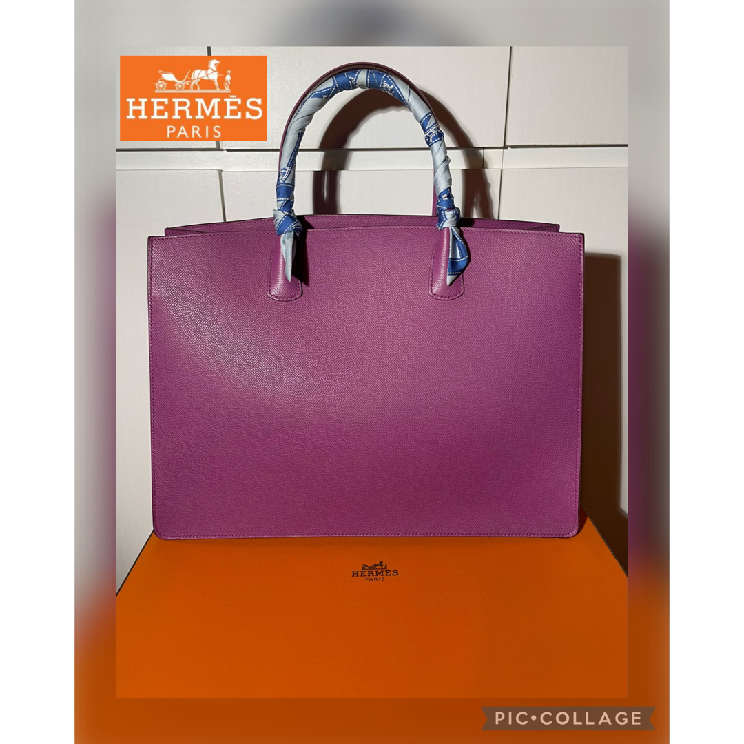 HERMES シクラメン ホワイトバス エルメス バッグ ビジネス