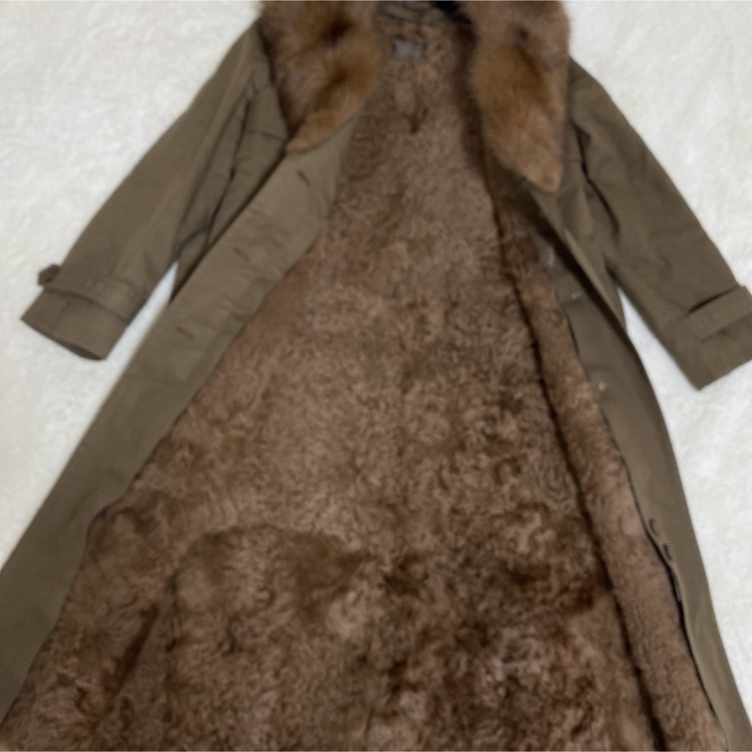 ROTINY ファー ロングコート ブラウン 高級 レディースのジャケット/アウター(毛皮/ファーコート)の商品写真