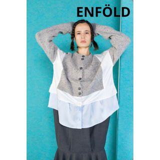 ENFOLD - ENFOLD ダブルクロスフーディーチュニック ホワイトの通販 by りらくま's shop