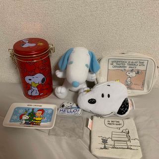 スヌーピー(SNOOPY)のSNOOPY ぬいぐるみ　ポーチ　プレート　チケットホルダー　缶　セット(キャラクターグッズ)