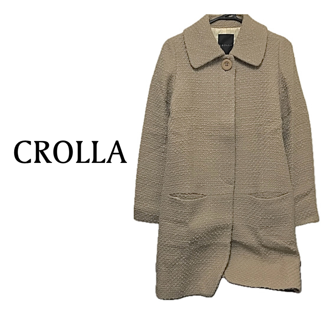 CROLLA クローラ【美品】ツイード ステンカラー コート | フリマアプリ ラクマ