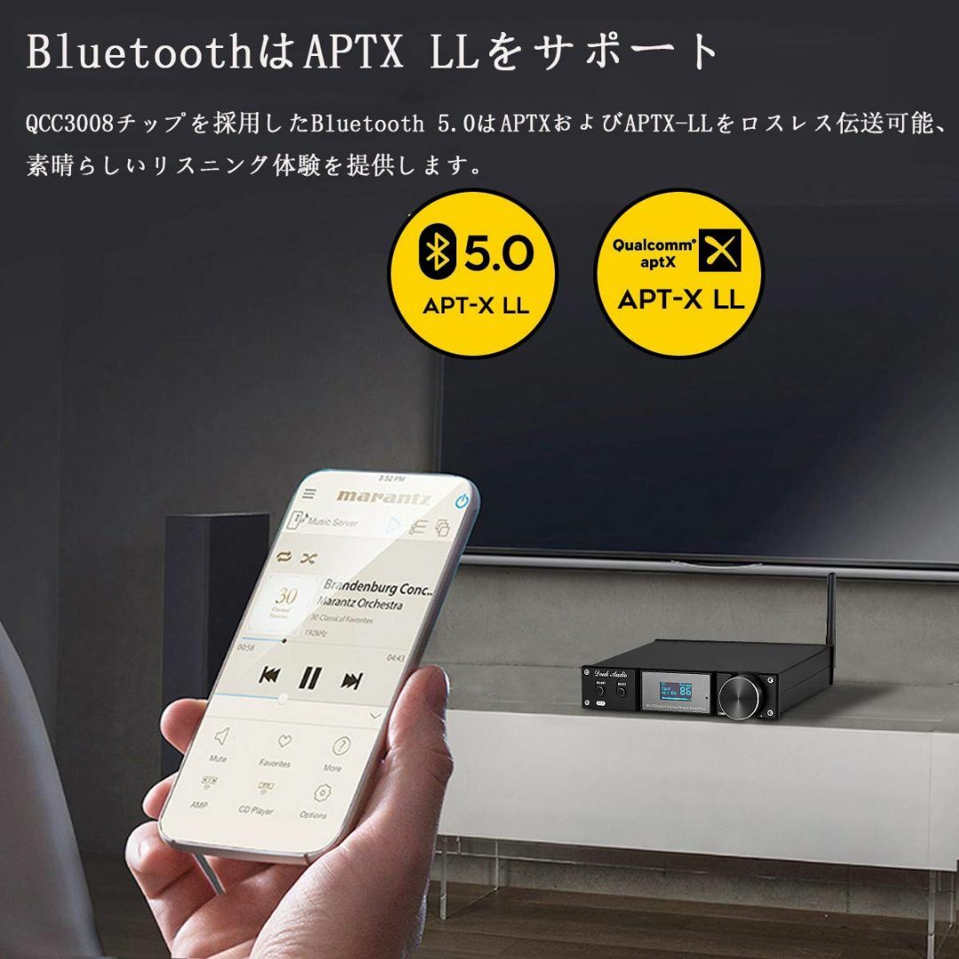 HiFi ステレオ Bluetooth 5.0 パワーアンプ サブウーファー オ