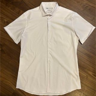 ZARA メンズ 白 シャツ 白シャツ XL ストレッチ slim fit