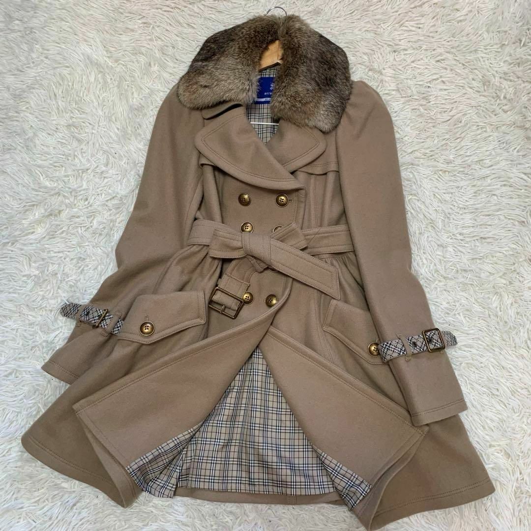 BURBERRY BLUE LABEL - 極美品 バーバリーブルーレーベル リアルファー ...