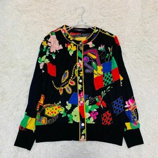 最高級✨ レオナール ファッション ノーカラー ジャケット 花柄 金ボタン L