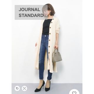 ジャーナルスタンダード(JOURNAL STANDARD)のJS+eHTコットンワイドリブVネックロングカーディガン(カーディガン)