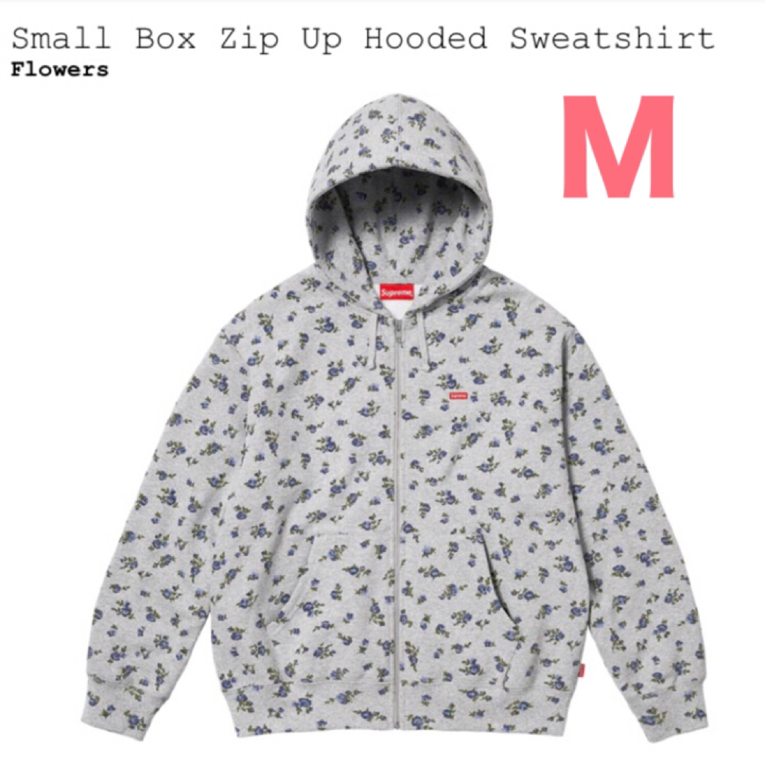 パーカーSUPREME small box zip up hooded flowers