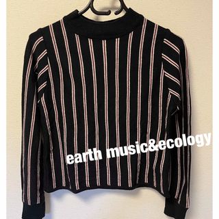 アースミュージックアンドエコロジー(earth music & ecology)のearth music&ecology  ニット ボトルネック　ボーダー M(ニット/セーター)