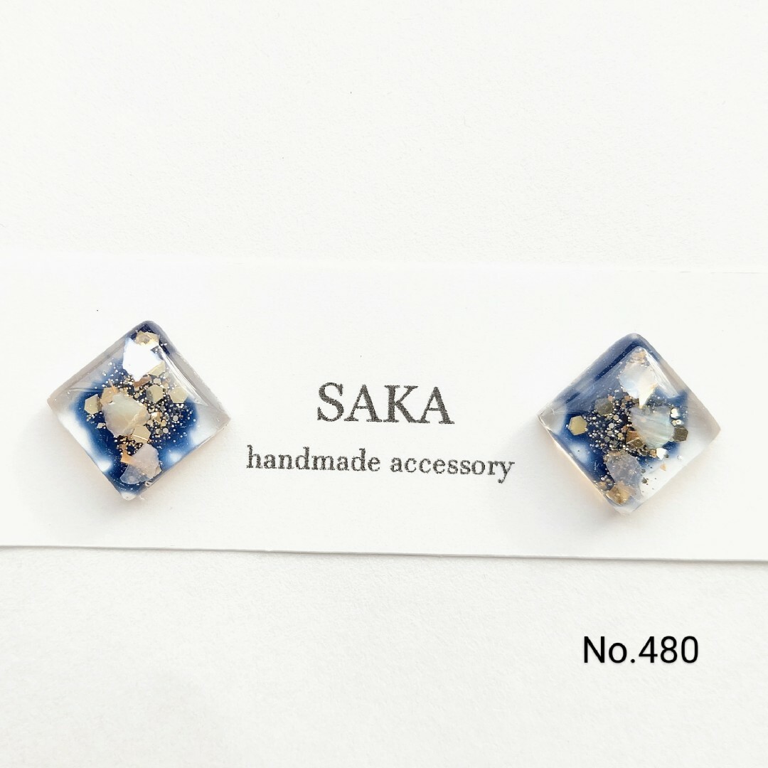 No.480❳▫▫ハンドメイド▫▫♡ レジンピアス◈イヤリングの通販 by