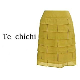 テチチ(Techichi)のTe chichi テチチ【美品】ティアード フリル 膝丈 スカート(ひざ丈スカート)