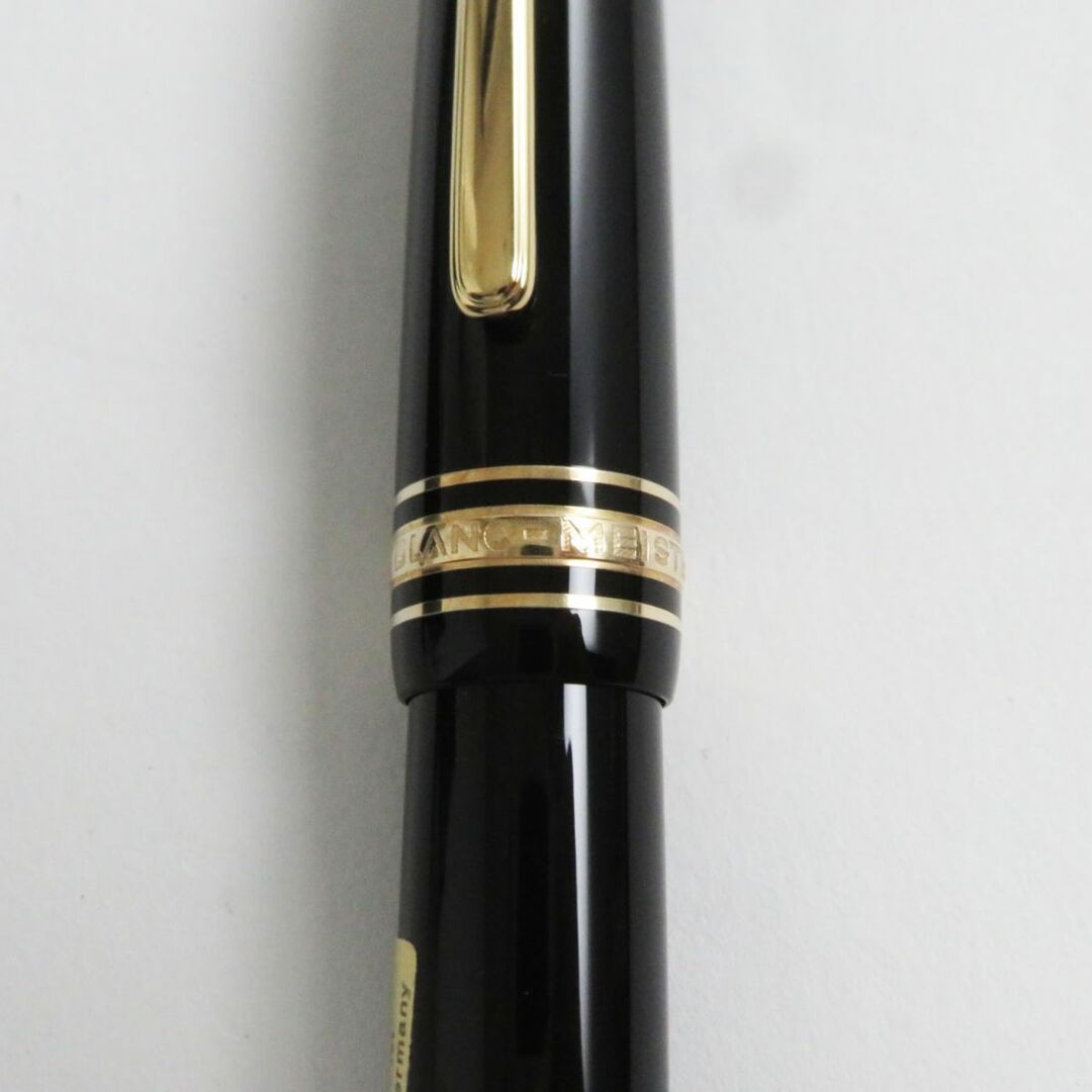 極美品●MONTBLANC モンブラン マイスターシュテュック No.146 ペン先14K Mニブ ホワイトスター 万年筆 ブラック×ゴールド約142cmグリップ幅