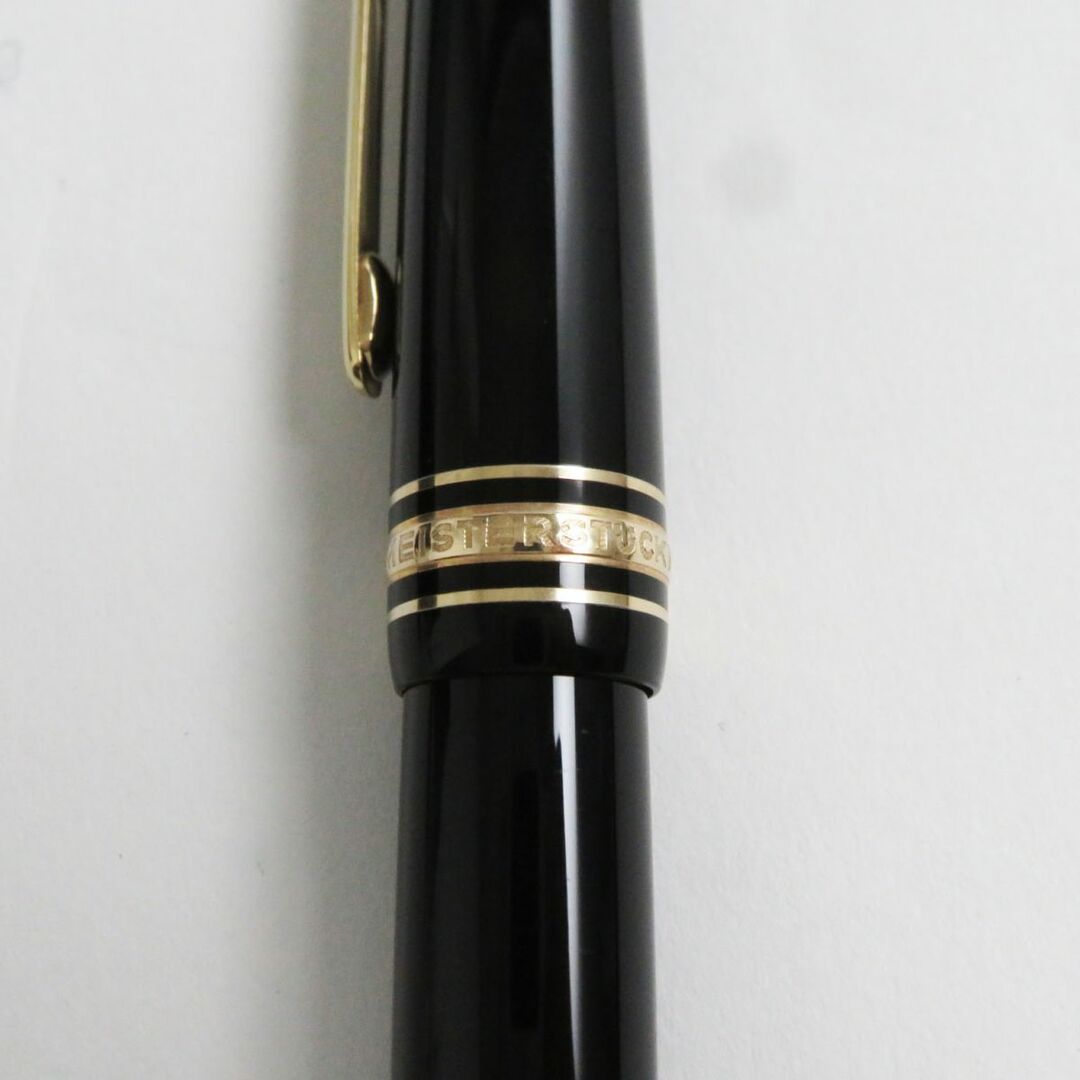 極美品●MONTBLANC モンブラン マイスターシュテュック No.146 ペン先14K Mニブ ホワイトスター 万年筆 ブラック×ゴールド約142cmグリップ幅