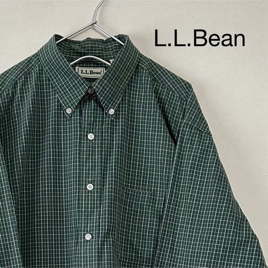 美品 90s L.L.Bean 長袖BDシャツ チェック 緑 香港製 | フリマアプリ ラクマ